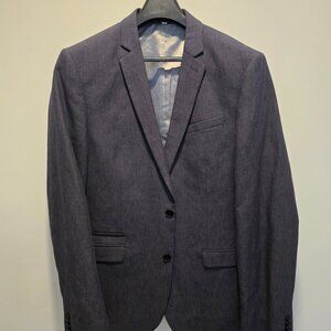 Linen-Cotton Blend Navy Suit